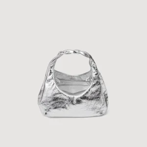 Sandro Paris Bolsa Baguete Metalica De Couro-Mulheres Bolsas De Ombro