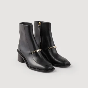 Sandro Paris Botins De Couro-Mulheres Botins