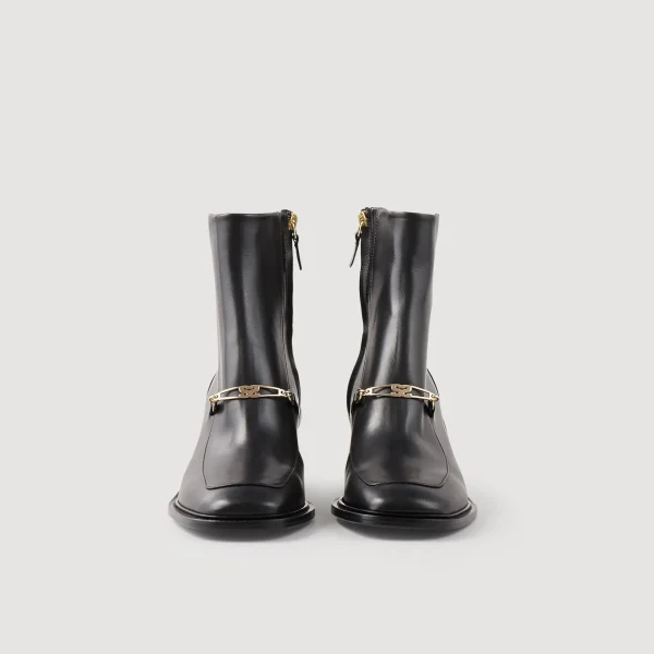 Sandro Paris Botins De Couro-Mulheres Botins