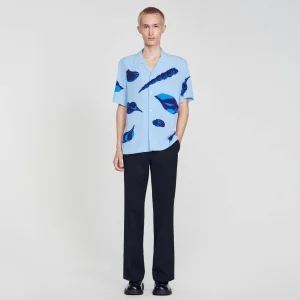 Sandro Paris Camisa Com Estampa De Moluscos-Homem Camisas