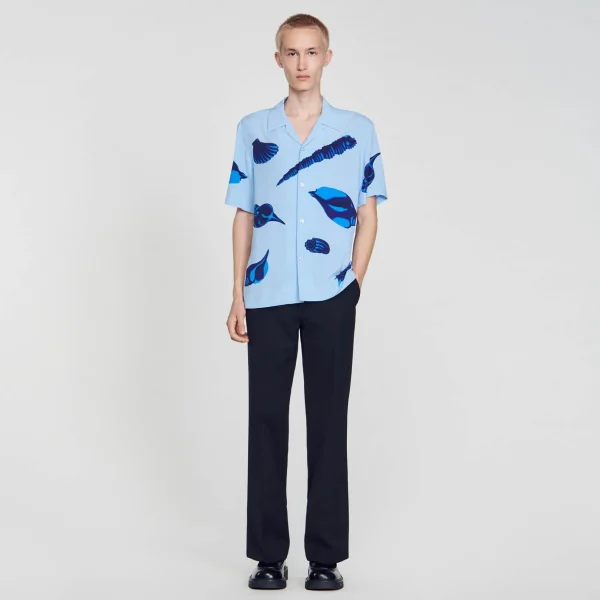 Sandro Paris Camisa Com Estampa De Moluscos-Homem Camisas