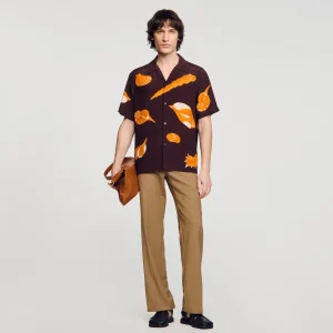 Sandro Paris Camisa Com Estampa De Moluscos-Homem Camisas