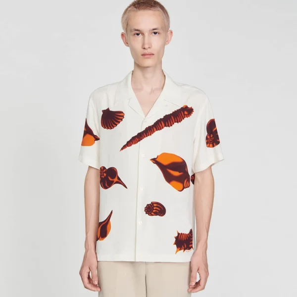 Sandro Paris Camisa Com Estampa De Moluscos-Homem Camisas