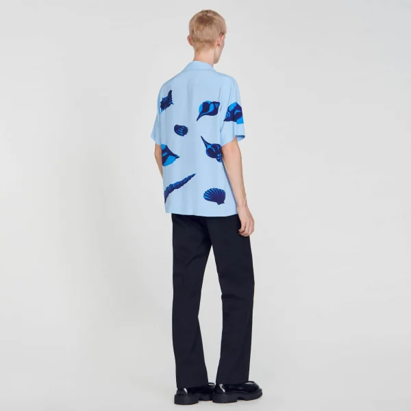 Sandro Paris Camisa Com Estampa De Moluscos-Homem Camisas