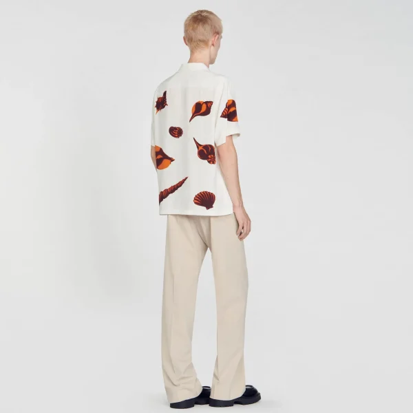Sandro Paris Camisa Com Estampa De Moluscos-Homem Camisas