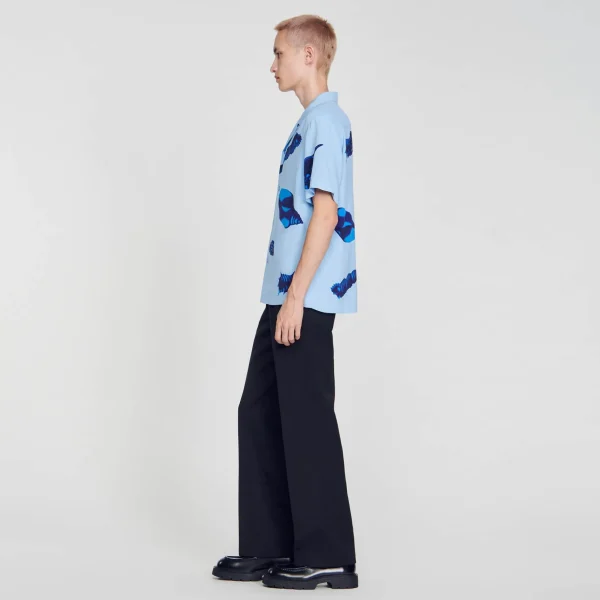 Sandro Paris Camisa Com Estampa De Moluscos-Homem Camisas