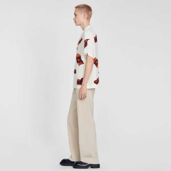 Sandro Paris Camisa Com Estampa De Moluscos-Homem Camisas