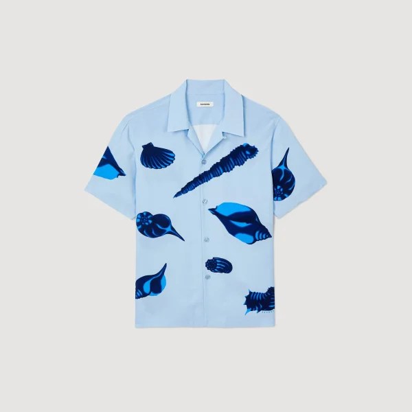 Sandro Paris Camisa Com Estampa De Moluscos-Homem Camisas
