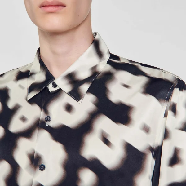Sandro Paris Camisa Com Estampa Floral-Homem Camisas