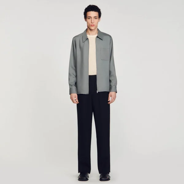 Sandro Paris Camisa Com Ziper-Homem Camisas