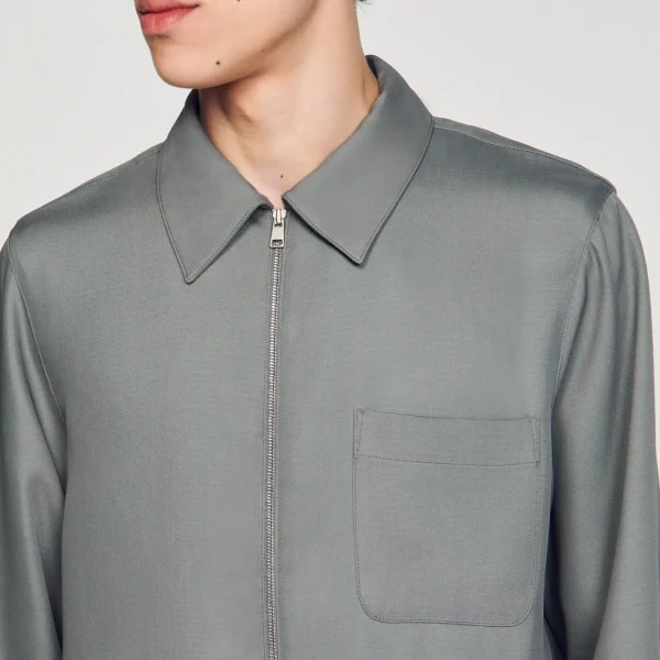 Sandro Paris Camisa Com Ziper-Homem Camisas