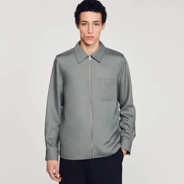 Sandro Paris Camisa Com Ziper-Homem Camisas