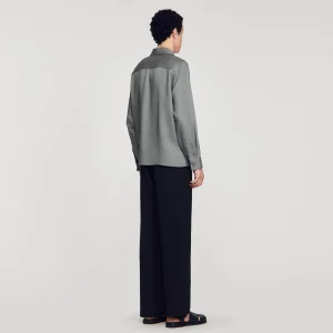 Sandro Paris Camisa Com Ziper-Homem Camisas