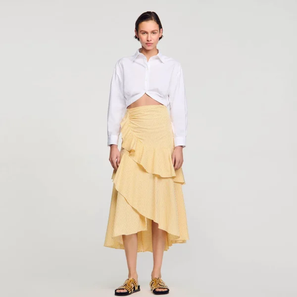 Sandro Paris Camisa Cortada Torcida-Mulheres Tops E Camisas