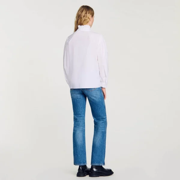 Sandro Paris Camisa De Algodao Organico-Mulheres Tops E Camisas
