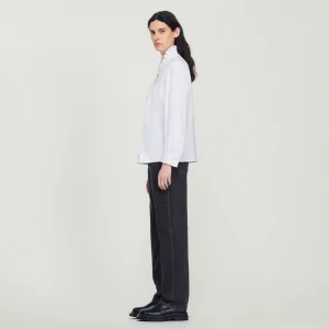 Sandro Paris Camisa De Algodao Organico-Mulheres Tops E Camisas