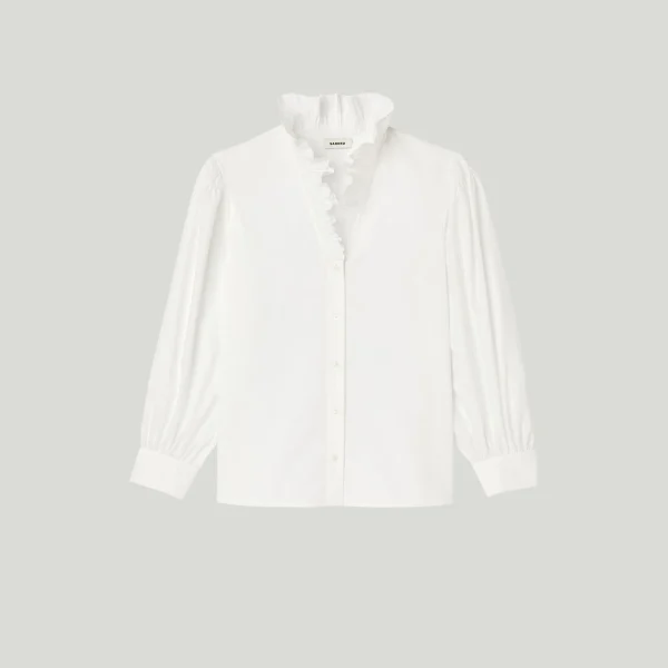 Sandro Paris Camisa De Algodao Organico-Mulheres Tops E Camisas