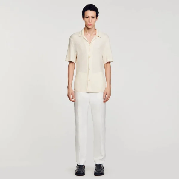 Sandro Paris Camisa De Gola Italiana-Homem Camisas