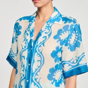 Sandro Paris Camisa Estampada-Mulheres Tops E Camisas