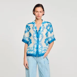 Sandro Paris Camisa Estampada-Mulheres Tops E Camisas