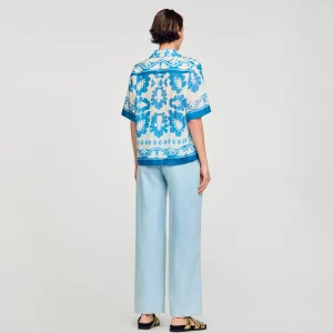 Sandro Paris Camisa Estampada-Mulheres Tops E Camisas