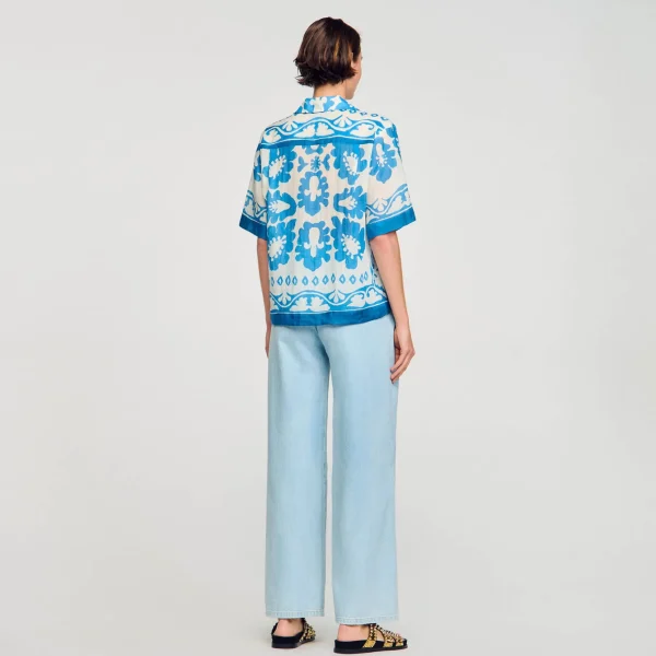 Sandro Paris Camisa Estampada-Mulheres Tops E Camisas