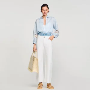 Sandro Paris Camisa Listrada-Mulheres Tops E Camisas
