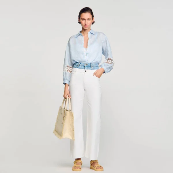 Sandro Paris Camisa Listrada-Mulheres Tops E Camisas