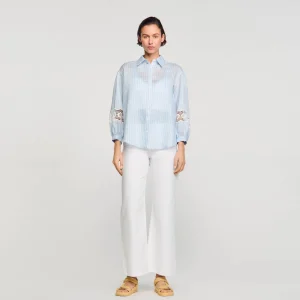 Sandro Paris Camisa Listrada-Mulheres Tops E Camisas