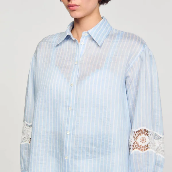 Sandro Paris Camisa Listrada-Mulheres Tops E Camisas