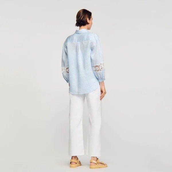 Sandro Paris Camisa Listrada-Mulheres Tops E Camisas