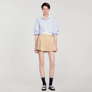Sandro Paris Camisa Listrada Com Strass-Mulheres Tops E Camisas