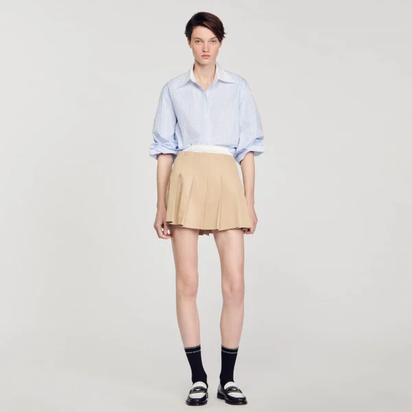 Sandro Paris Camisa Listrada Com Strass-Mulheres Tops E Camisas
