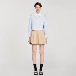 Sandro Paris Camisa Listrada Com Strass-Mulheres Tops E Camisas