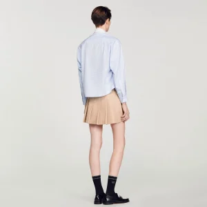 Sandro Paris Camisa Listrada Com Strass-Mulheres Tops E Camisas