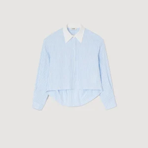 Sandro Paris Camisa Listrada Com Strass-Mulheres Tops E Camisas