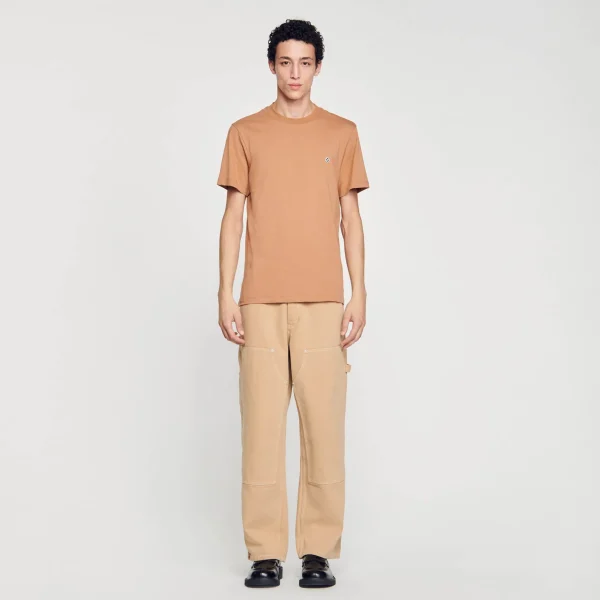 Sandro Paris Camiseta Com Patch Cruzado Quadrado-Homem Camisetas E Pólos
