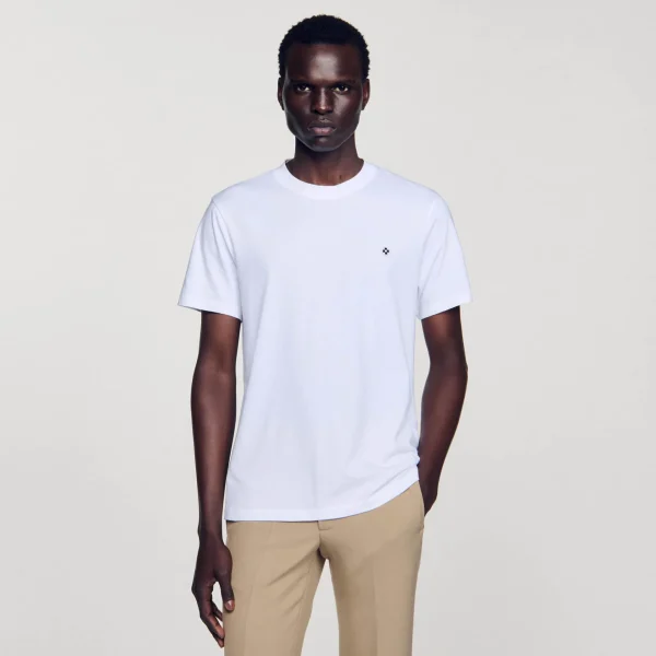 Sandro Paris Camiseta Com Patch Cruzado Quadrado-Homem Camisetas E Pólos