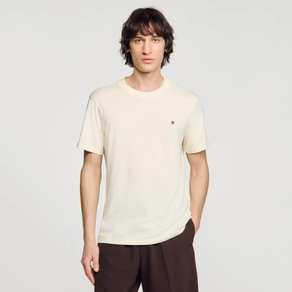 Sandro Paris Camiseta Com Patch Cruzado Quadrado-Homem Camisetas E Pólos