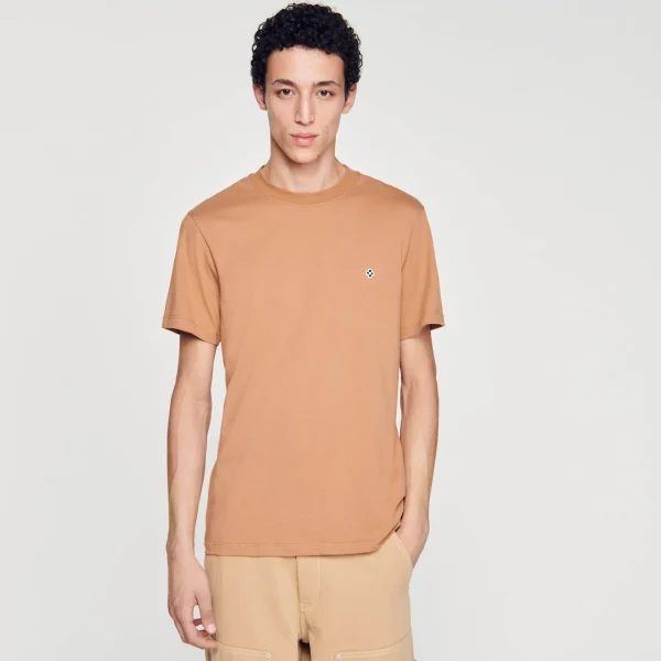 Sandro Paris Camiseta Com Patch Cruzado Quadrado-Homem Camisetas E Pólos