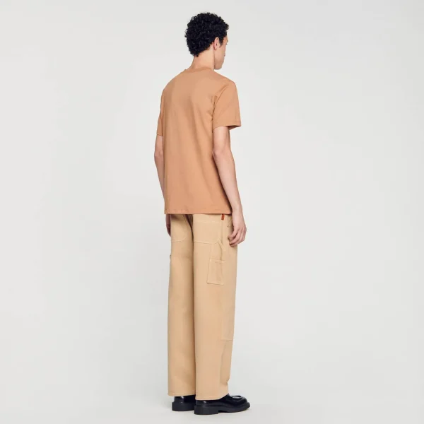 Sandro Paris Camiseta Com Patch Cruzado Quadrado-Homem Camisetas E Pólos
