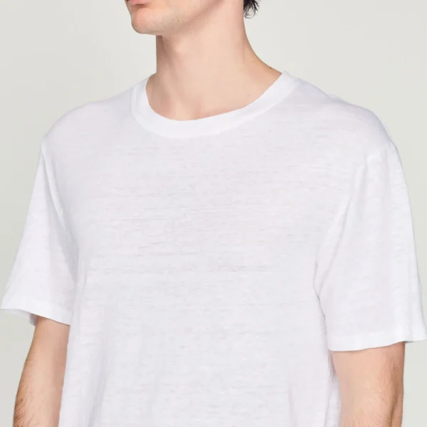Sandro Paris Camiseta De Linho Certificada-Homem Camisetas E Pólos