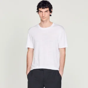 Sandro Paris Camiseta De Linho Certificada-Homem Camisetas E Pólos