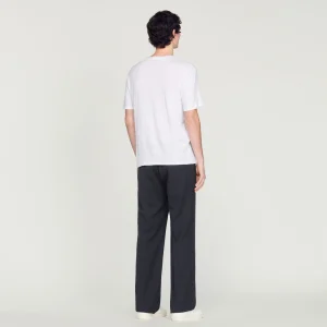 Sandro Paris Camiseta De Linho Certificada-Homem Camisetas E Pólos