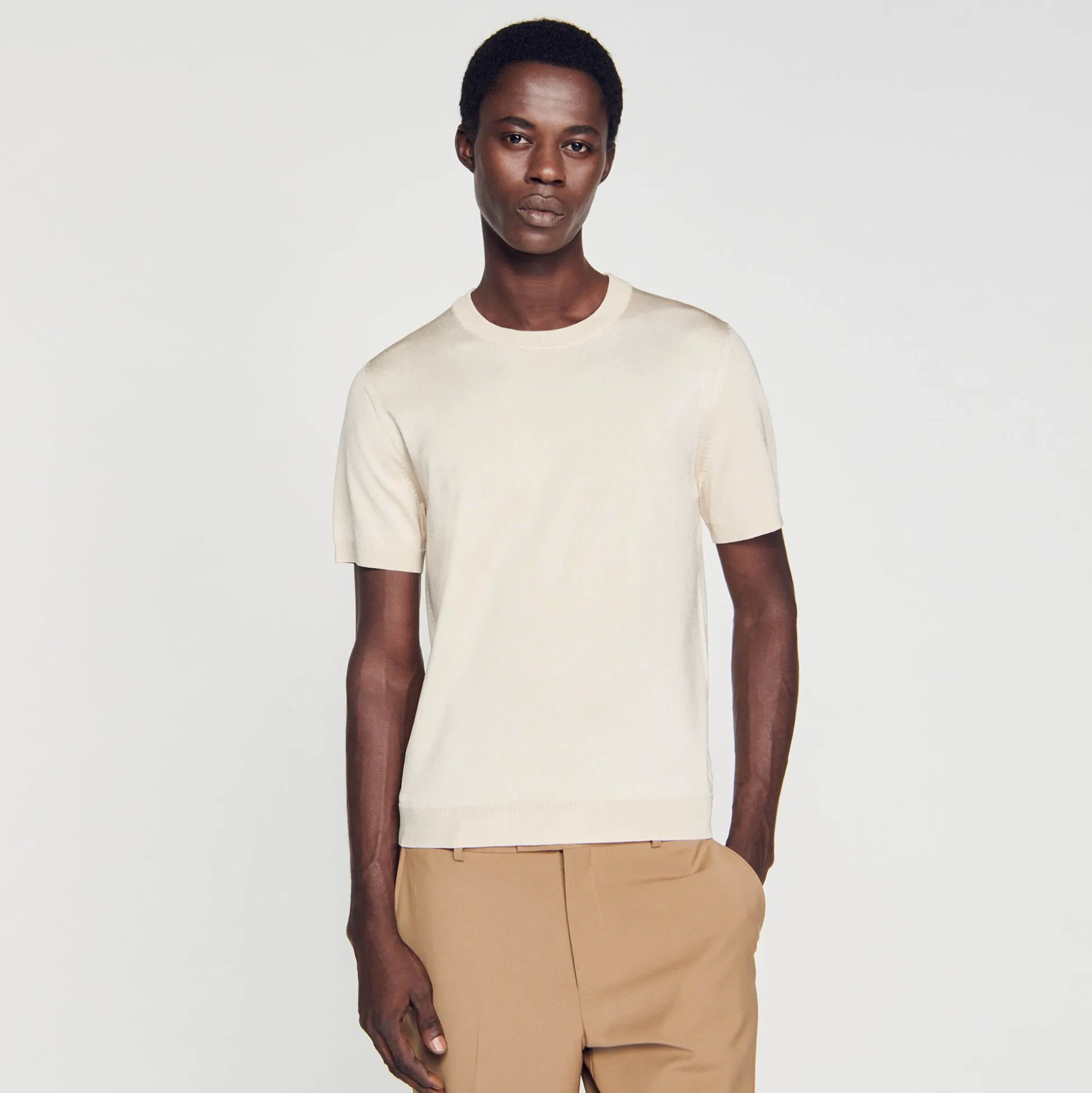 camiseta_de_malha_3-1.webp Sandro Paris Camiseta De Malha-Homem Camisetas E Pólos