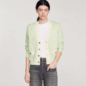 Sandro Paris Cardiga Bicolor-Mulheres Suéteres E Cardigans