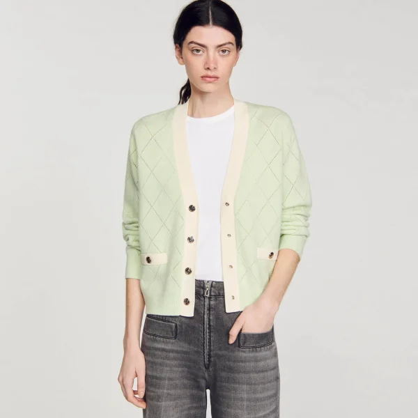 Sandro Paris Cardiga Bicolor-Mulheres Suéteres E Cardigans