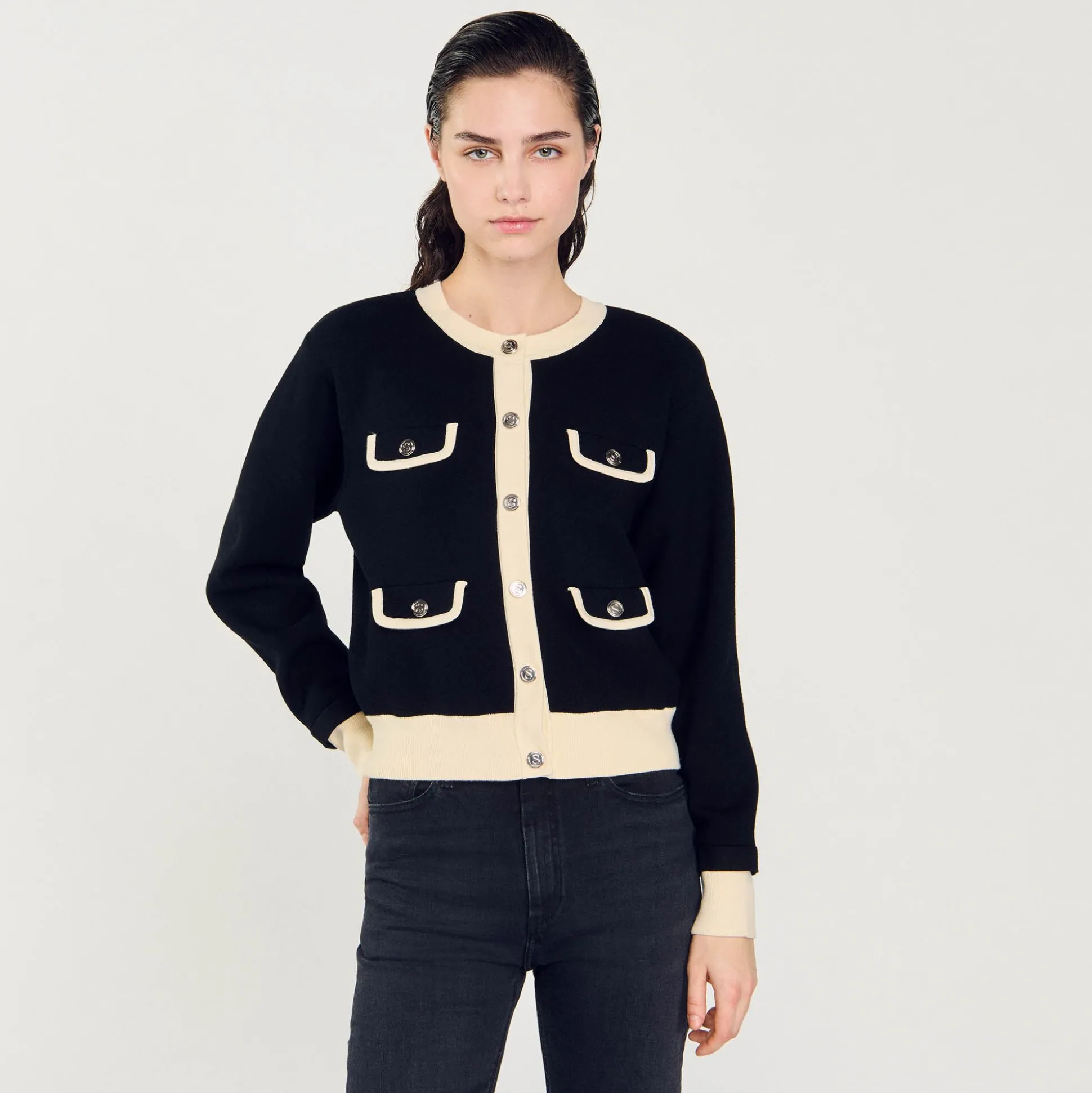 cardiga_bicolor_com_botoe_3-1.webp Sandro Paris Cardiga Bicolor Com Botoes-Mulheres Suéteres E Cardigans