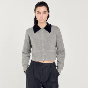 Sandro Paris Cardiga Curto-Mulheres Suéteres E Cardigans