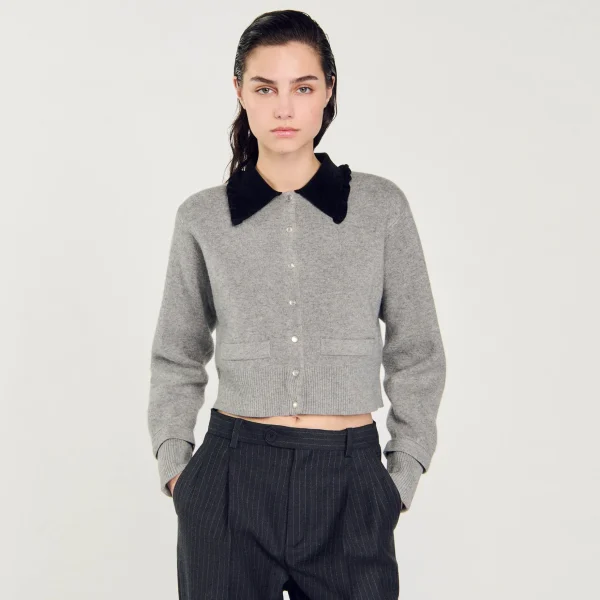 Sandro Paris Cardiga Curto-Mulheres Suéteres E Cardigans
